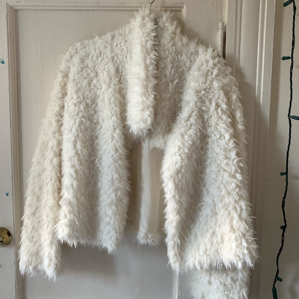 Massimo by Target White Furry Jacket